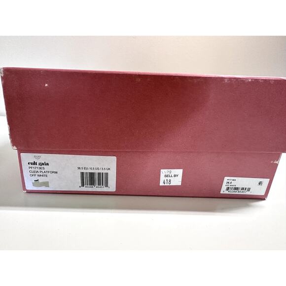 $458 Cult Gaia Sandals Slide Cleia Platform Off White Sz 36.5 Chunky heel Buckle - Picture 6 of 10